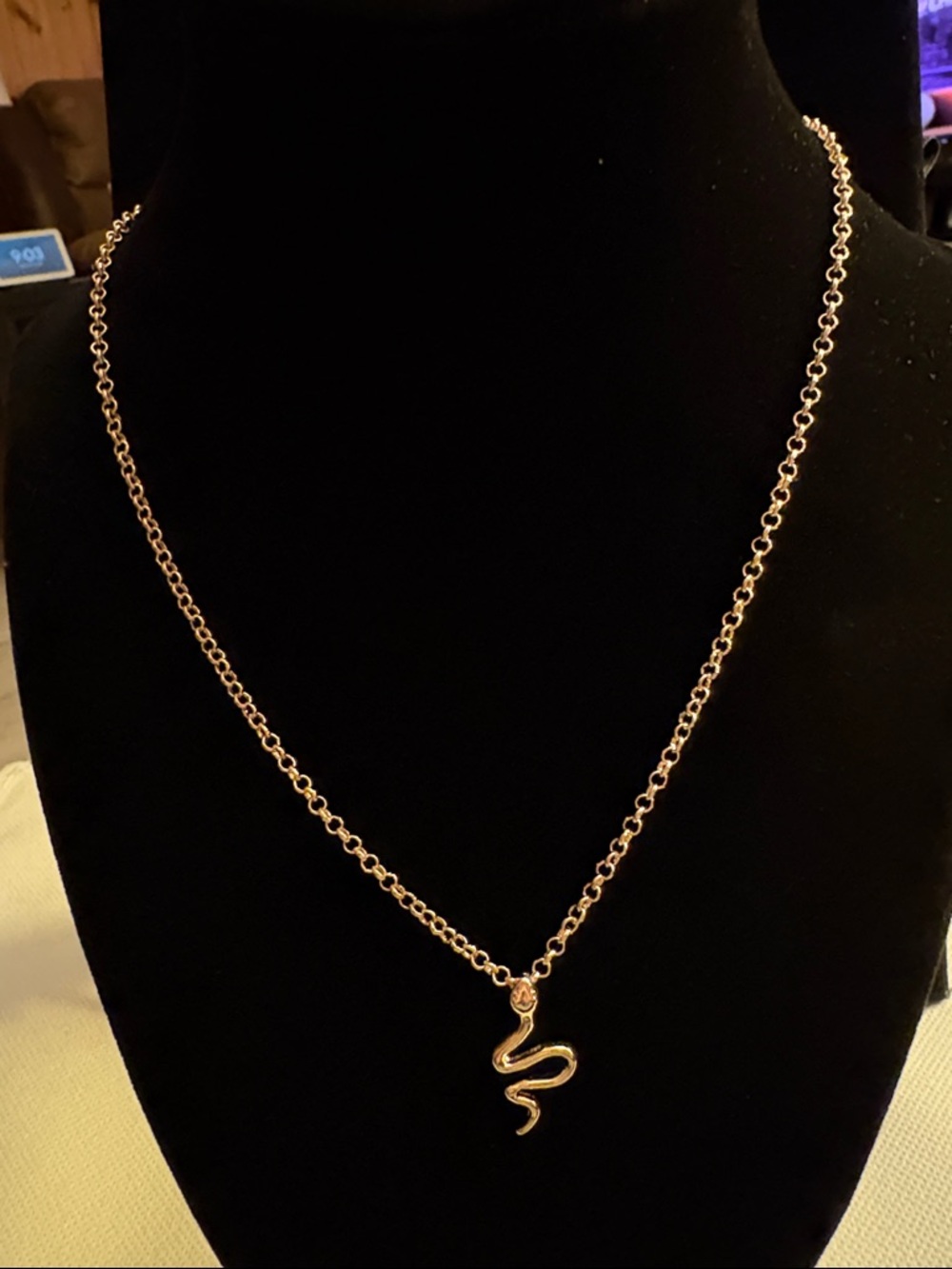 Gold Snake Pendant Necklace - Women Jewelry 18 Inch With 3 Inch Extender